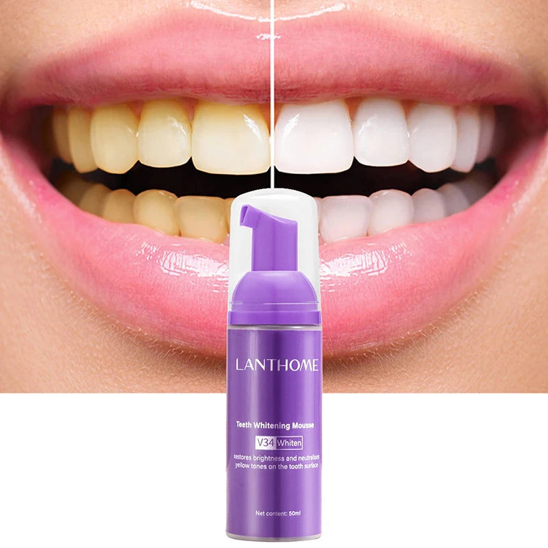 V34 Mousse 50ml Teeth Cleaning Toothpaste Teeth Cleaning Effective Whitening Toothpaste Yellow Teeth Removing Tooth Stain Oral