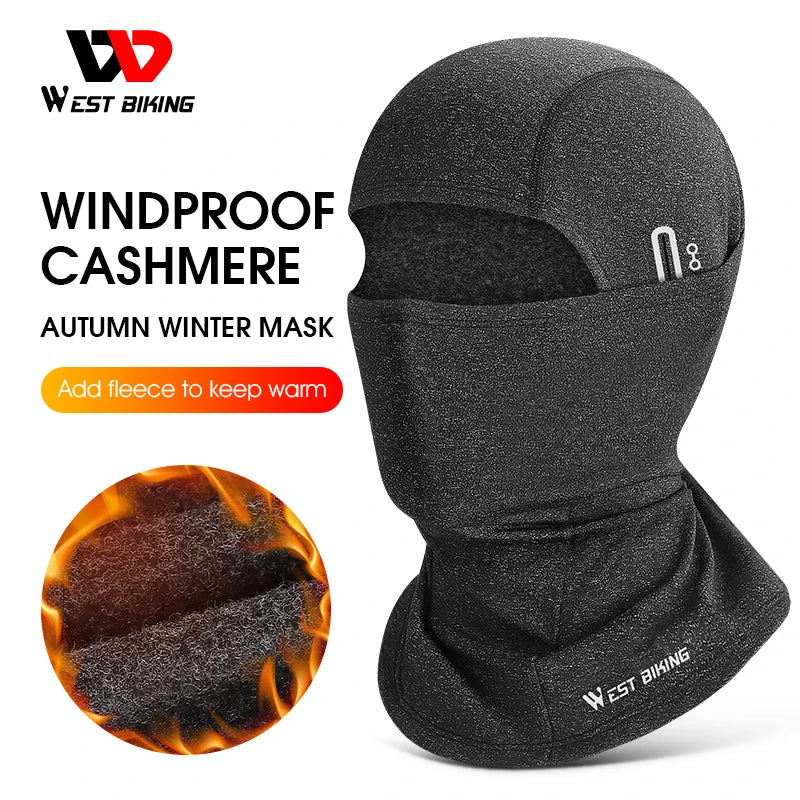 WEST BIKING Warm Winter Balaclava Fleece Cycling Cap Windproof Men Women Sport Scarf Ski Bicycle Motorcycle Running Neck Warmer