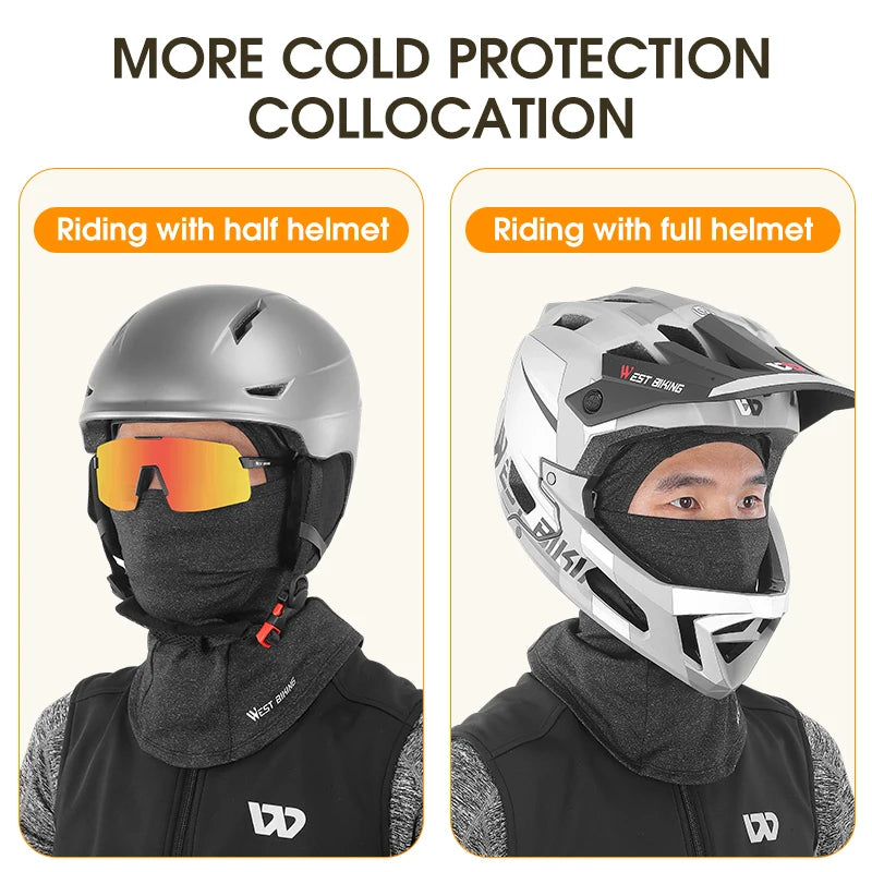 WEST BIKING Warm Winter Balaclava Fleece Cycling Cap Windproof Men Women Sport Scarf Ski Bicycle Motorcycle Running Neck Warmer