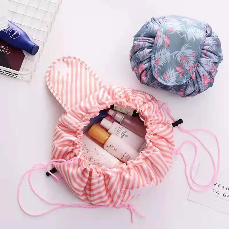 Women Drawstring Cosmetic Bag Travel Storage Makeup Bag Organizer Female Make Up Pouch Portable Waterproof Toiletry Beauty Case