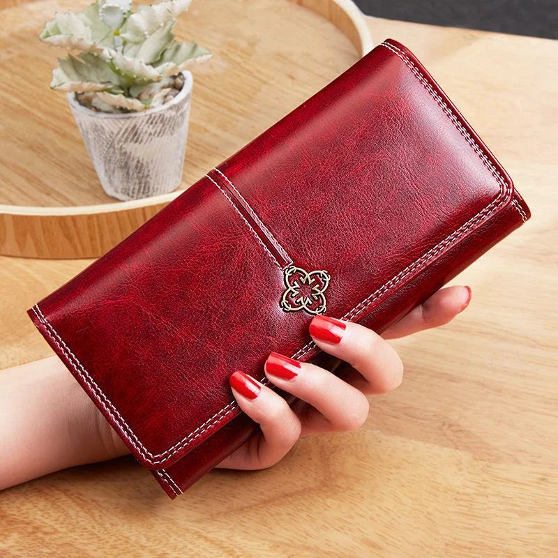 Women's Leather Wallet Woman Luxury Long Wallets Fashion Women Purses Money Bags 2022 Handbags Womens Purse Cards Holder