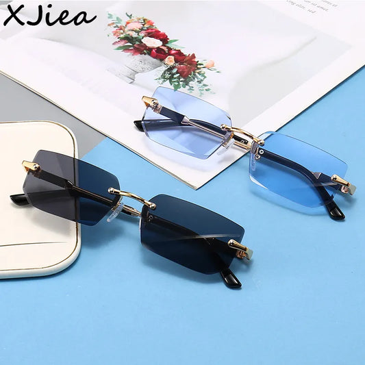 XJiea Rectangular Rimless Sunglasses,Fashion Men Outdoor Sun Glasses,Summer Women Decorative Eyewear,Shopping, Drive to Wear