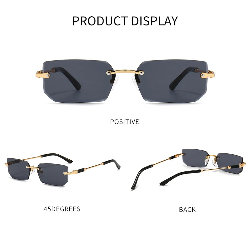 XJiea Rectangular Rimless Sunglasses,Fashion Men Outdoor Sun Glasses,Summer Women Decorative Eyewear,Shopping, Drive to Wear