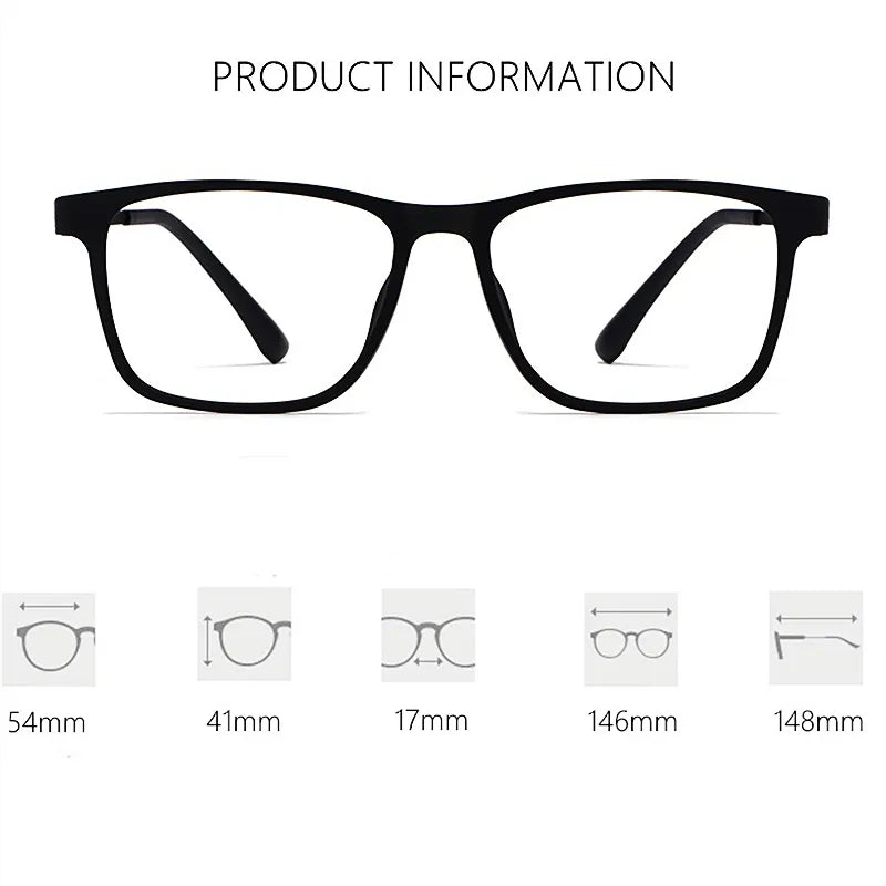 YIMARUILI Ultra Light Square Comfortable Large Eyeglasses Pure Titanium Fashion Optical Prescription Glasses Frame Men HR3068