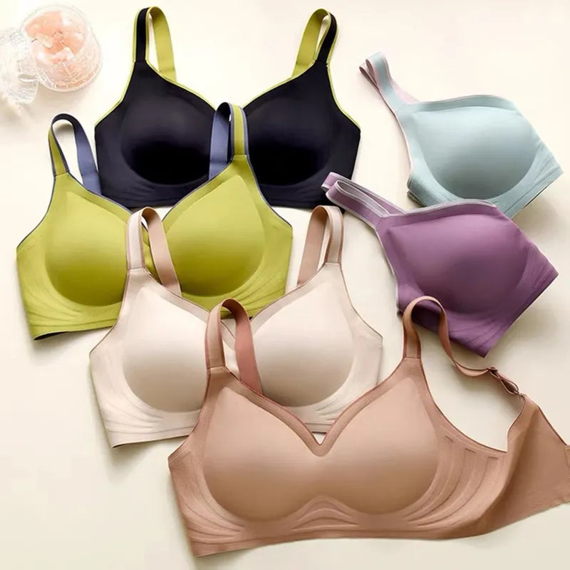 plus size women's underwear seamless sexy no steel ring  bra push-ups comfortable close-fitting shockproof