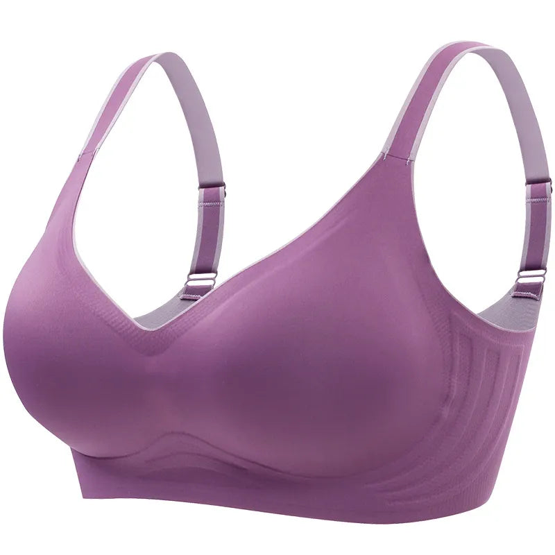 plus size women's underwear seamless sexy no steel ring  bra push-ups comfortable close-fitting shockproof