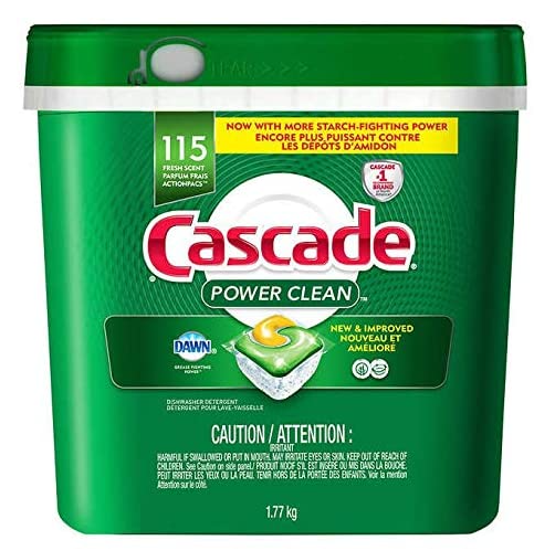 Cascade Power Clean Dishwasher Detergent Action Pacs, 115-count