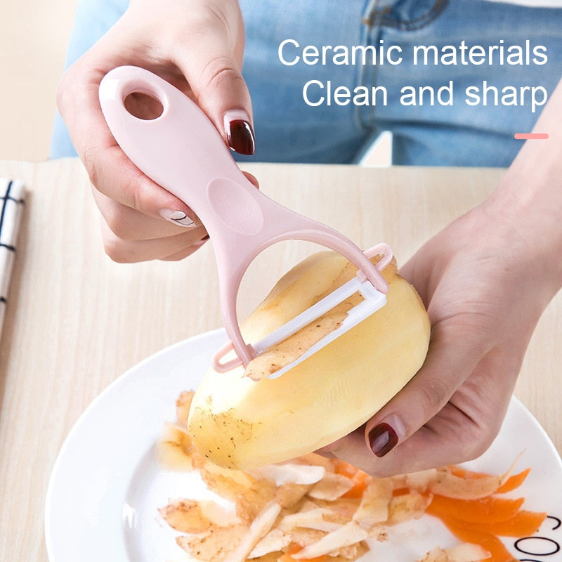 1pcs Ceramic Fruit Peeler Kitchen Multi-Function Planer Household Apple Peeler Potato Peeler