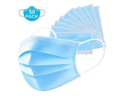 50 PCS Face-Mask Disposable 3 ply with earloop