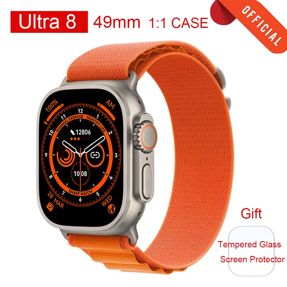 49mm Smart Watch Ultra 8 NFC Door Access Unlock Smartwatch Series 8 Bluetooth Call 2.02&quot; Wireless Charge Fitness Bracelet 380Mah