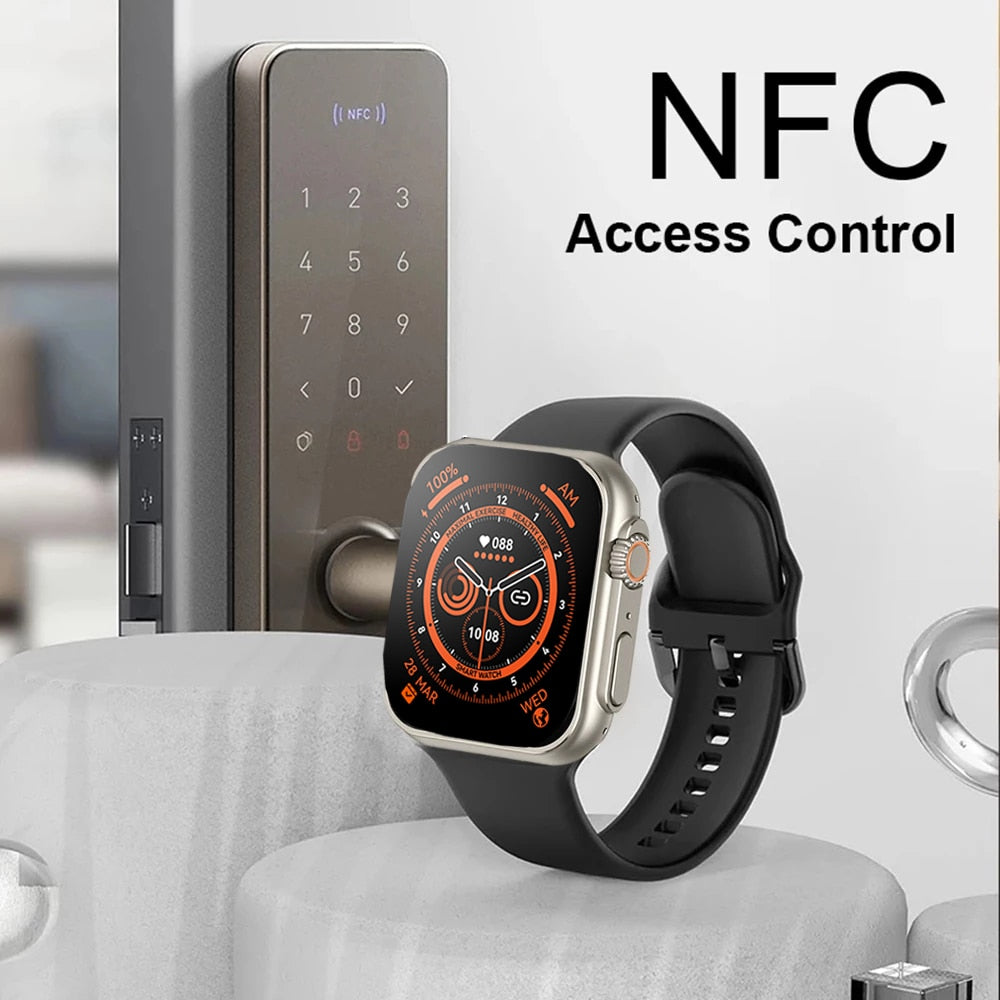 49mm Smart Watch Ultra 8 NFC Door Access Unlock Smartwatch Series 8 Bluetooth Call 2.02&quot; Wireless Charge Fitness Bracelet 380Mah