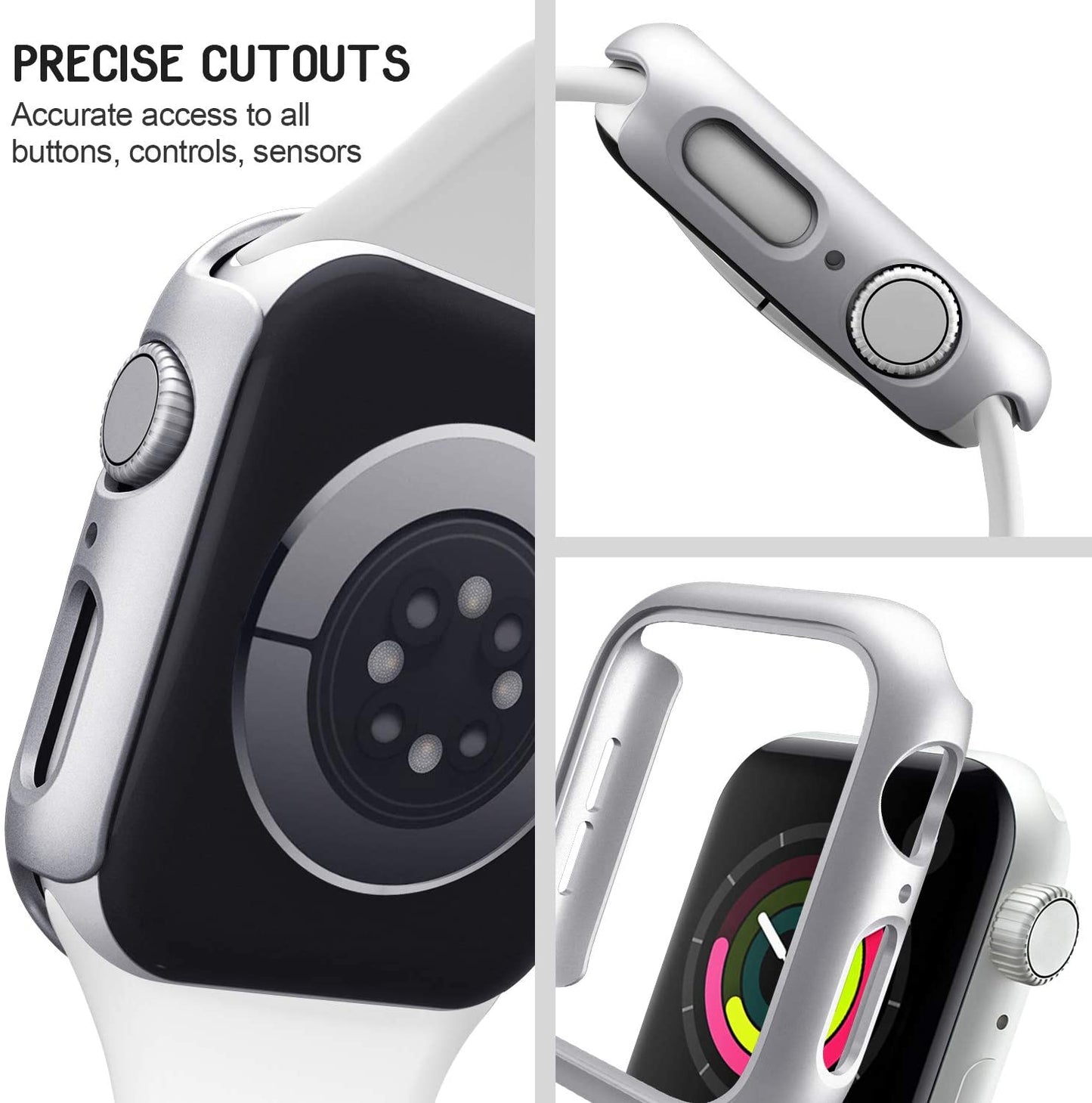 Matte Cover for Apple Watch 45mm 41mm 38mm 42mm 40mm 44mm, Hard PC Bumper Protective Case Frame for iWatch SE 8 7 6 5 4 3 2 1