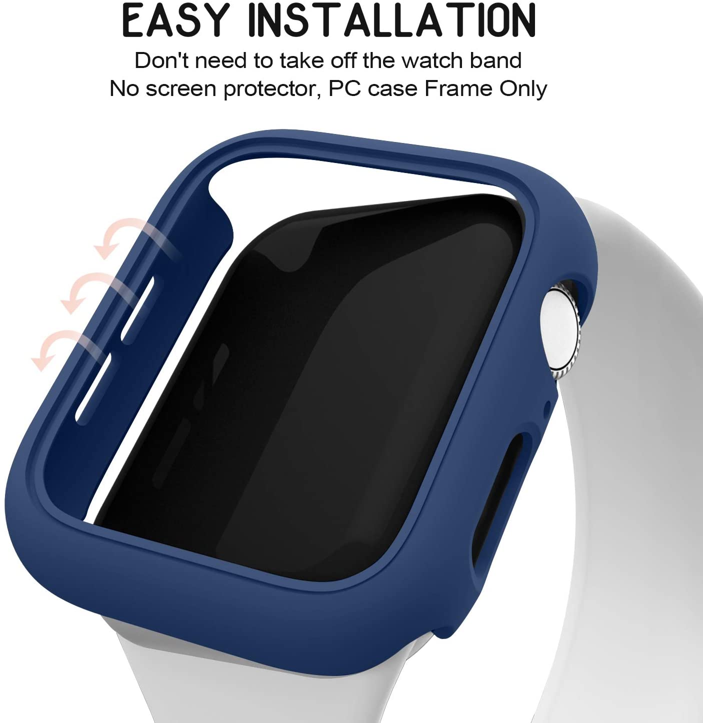 Matte Cover for Apple Watch 45mm 41mm 38mm 42mm 40mm 44mm, Hard PC Bumper Protective Case Frame for iWatch SE 8 7 6 5 4 3 2 1