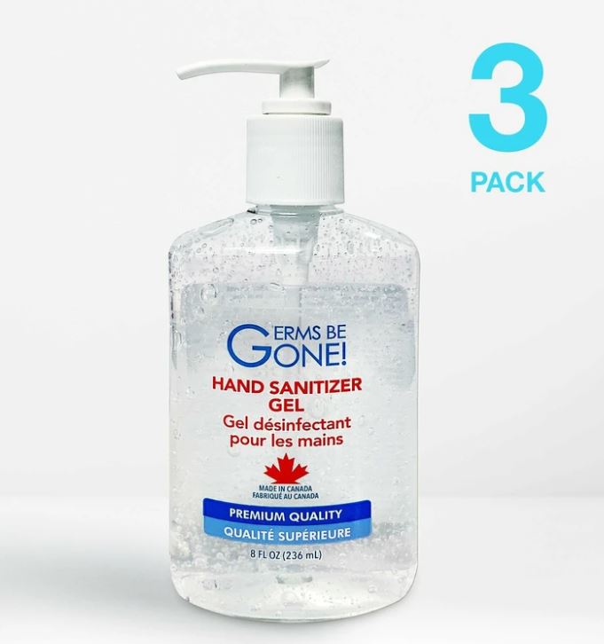 3 bottles - Germs Be Gone - 236mL (8oz) MADE IN CANADA